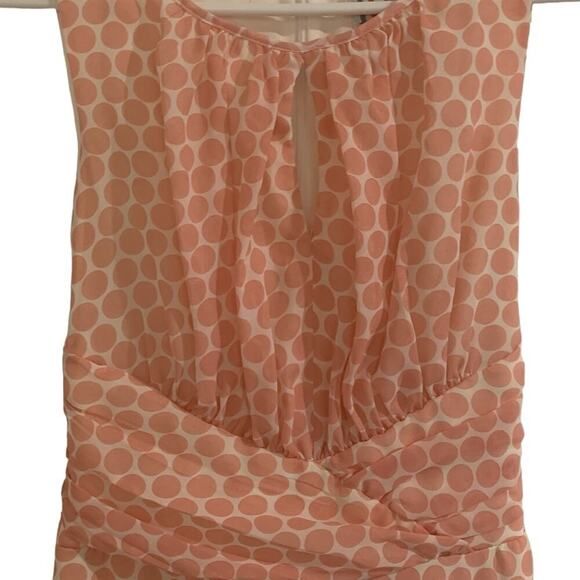 R&K Originals | Polka Dot Sleeveless Maxi Dress with Tie | Pink & White | Size 8 - Picture 3 of 8